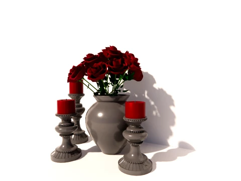 Vase and candlesticks 3D Model