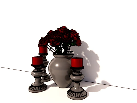 Vase und Kerzenst&auml;nder 3D Modell