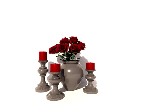 Vase und Kerzenständer 3D Modell
