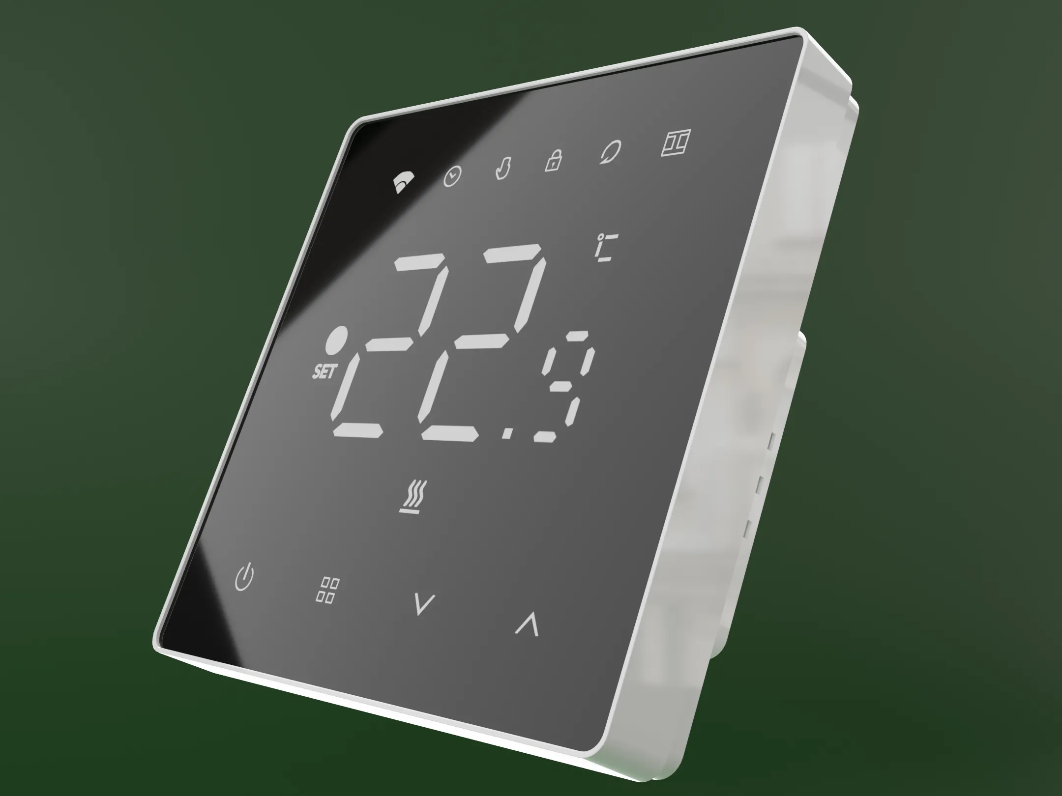 スマート サーモスタット PBR ブラック ディスプレイ スマート ホーム 3Dモデル .c4d .max .obj .3ds .fbx .stl .blend