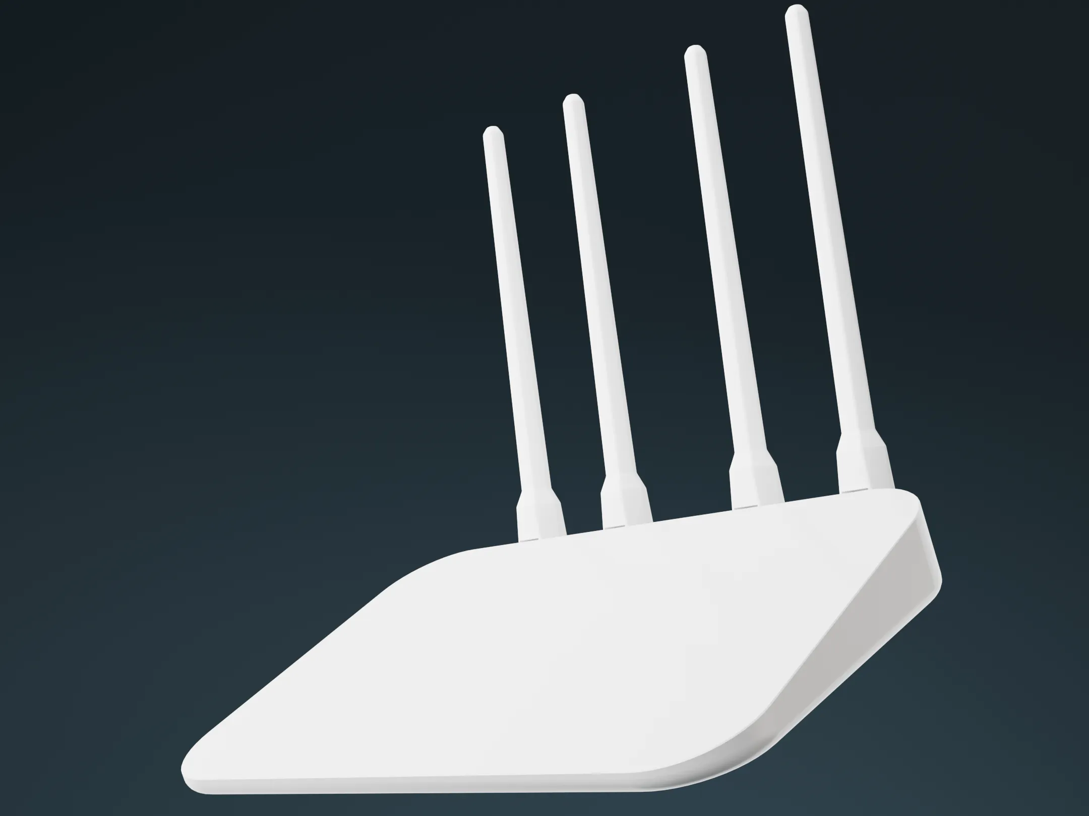 Desktop Wi-Fi Router PBR Modern Smart Home Network Device 3D Model .c4d .max .obj .3ds .fbx .stl .blend