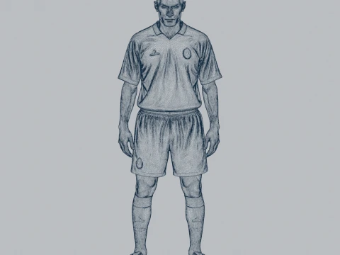 Zinedine Zidane Figurine 3D Model