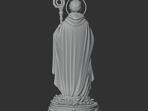 Saint Abbn - Devotional Statue 3D Model
