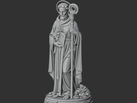 Saint Abbn - Devotional Statue 3D Model