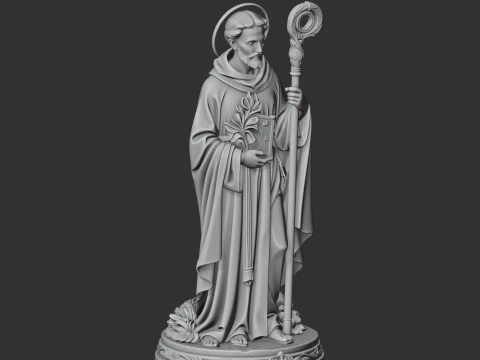Saint Abbn - Devotional Statue 3D Model