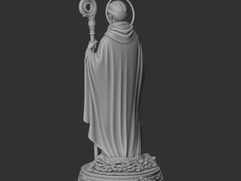 Saint Abbn - Devotional Statue 3D Model