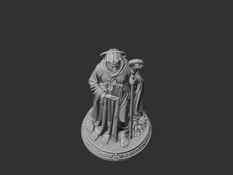 Saint Abbn - Devotional Statue 3D Model