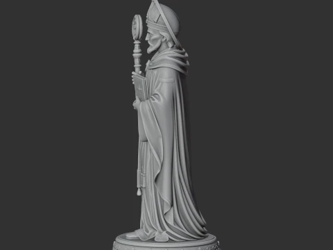 Saint Abel of Reims - Devotional Statue 3D Model