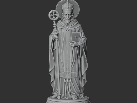 Saint Abel of Reims - Devotional Statue 3D Model