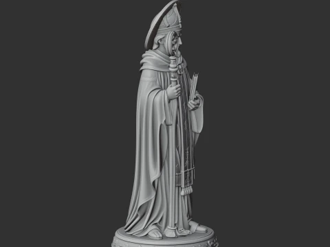 Saint Abel of Reims - Devotional Statue 3D Model