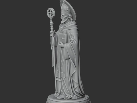 Saint Abel of Reims - Devotional Statue 3D Model