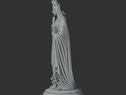 Saint Abra of Poitiers - Devotional Statue 3D Model