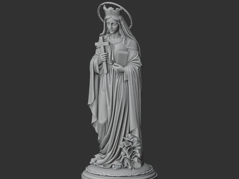 Saint Abra of Poitiers - Devotional Statue 3D Model