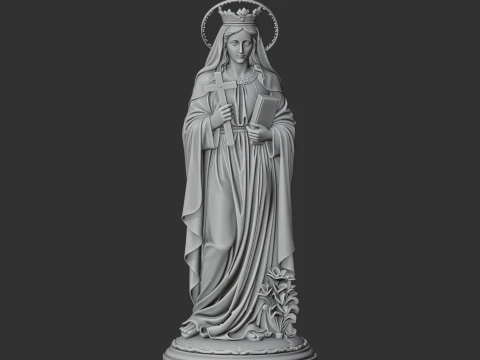 Saint Abra of Poitiers - Devotional Statue 3D Model