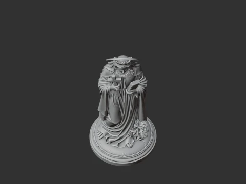 Saint Abra of Poitiers - Devotional Statue 3D Model