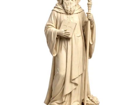 Saint Abraham of Clermont - Devotional Statue 3D Model