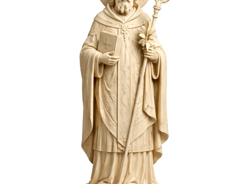 Saint Adalbard - Devotional Statue 3D Model