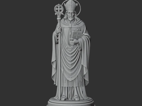 Saint Adalbero of Wrzburg - Devotional Statue 3D Model