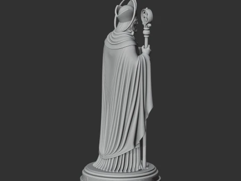 Saint Adalbero of Wrzburg - Devotional Statue 3D Model