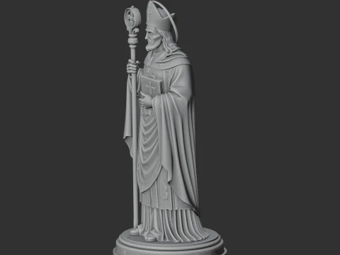 Saint Adalbero of Wrzburg - Devotional Statue 3D Model