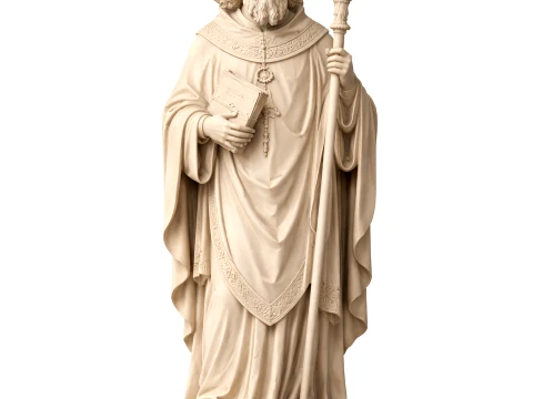 Saint Adalgott - Devotional Statue 3D Model