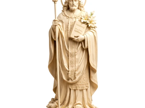 Saint Agilulfus of Cologne - Devotional Statue 3D Model