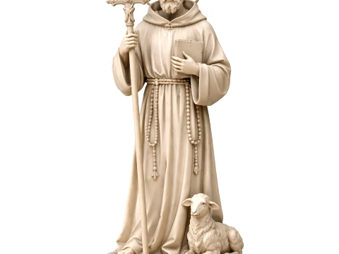 Saint Agnellus of Pisa - Devotional Statue 3D Model
