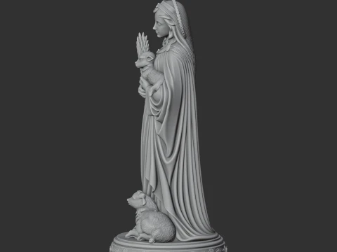 Saint Agnes - Devotional Statue 3D Model