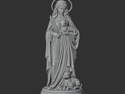 Saint Agnes - Devotional Statue 3D Model