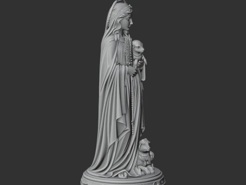 Saint Agnes - Devotional Statue 3D Model