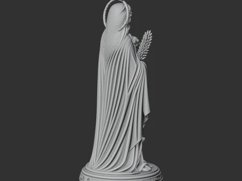Saint Agnes - Devotional Statue 3D Model