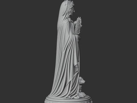 Saint Agnes - Devotional Statue 3D Model