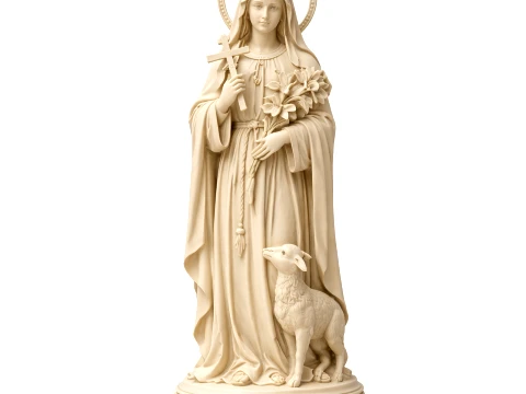 Saint Agnes of Assisi - Devotional Statue 3D Model