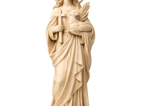Saint Agnes of Rome - Devotional Statue 3D Model