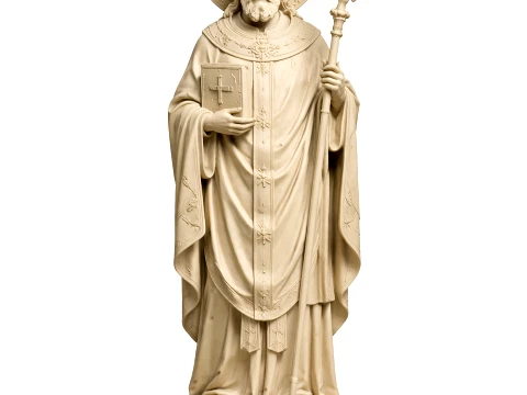Saint Agricius of Trier - Devotional Statue 3D Model