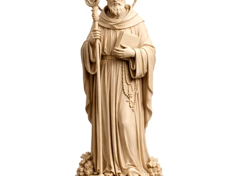 Saint Aibert - Devotional Statue 3D Model