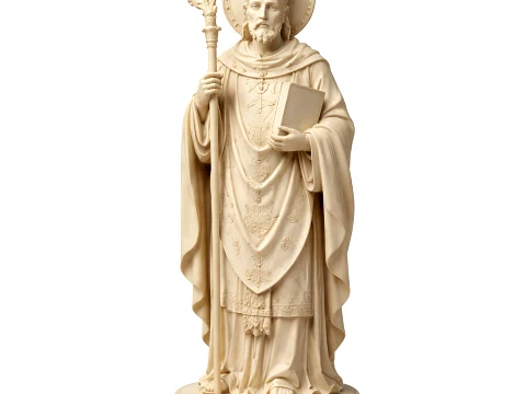 Saint Aignan of Orleans - Devotional Statue 3D Model