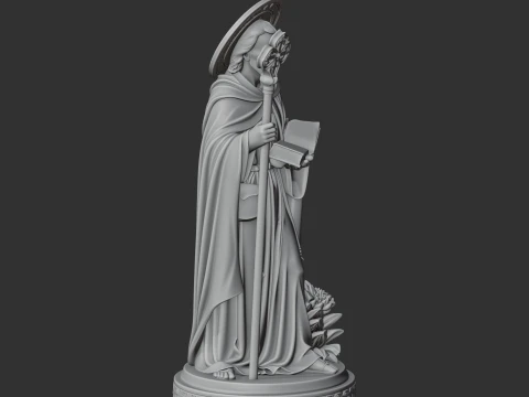 Saint Ailern - Devotional Statue 3D Model