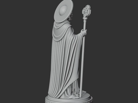 Saint Ailern - Devotional Statue 3D Model
