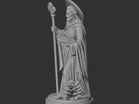 Saint Ailern - Devotional Statue 3D Model