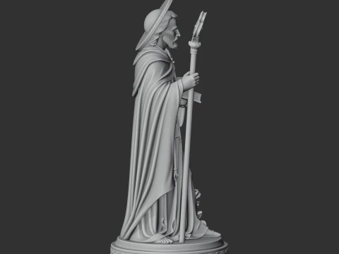 Saint Ailern - Devotional Statue 3D Model