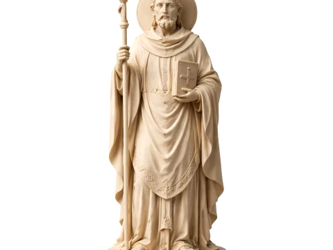 Saint Alberic I of Utrecht - Devotional Statue 3D Model