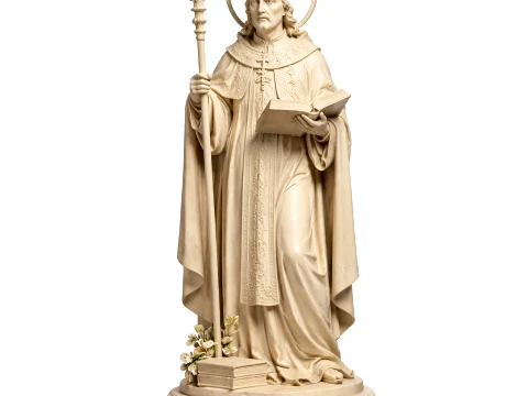 Saint Albertus Magnus - Devotional Statue 3D Model