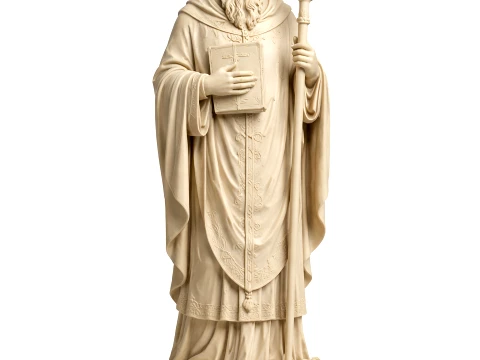 Saint Albinus of Angers - Devotional Statue Modello 3D