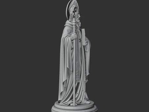 Saint Aldebrandus - Devotional Statue 3D Model