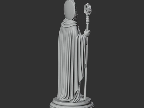 Saint Aldebrandus - Devotional Statue 3D Model