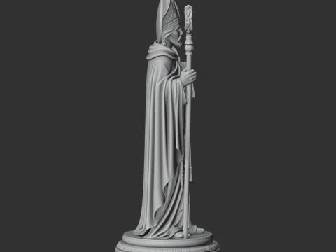 Saint Aldebrandus - Devotional Statue 3D Model