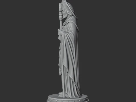 Saint Aldhelm - Devotional Statue 3D Model