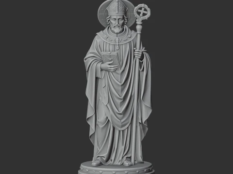 Saint Aldhelm - Devotional Statue 3D Model