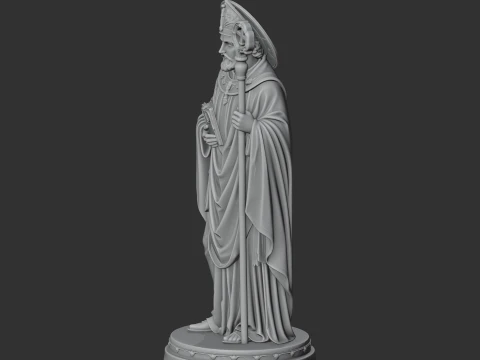 Saint Aldhelm - Devotional Statue 3D Model